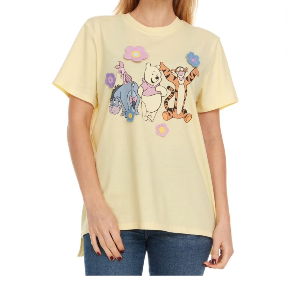 Disney Yellow Winnie the Pooh, Tigger & Friends Graphic Tee